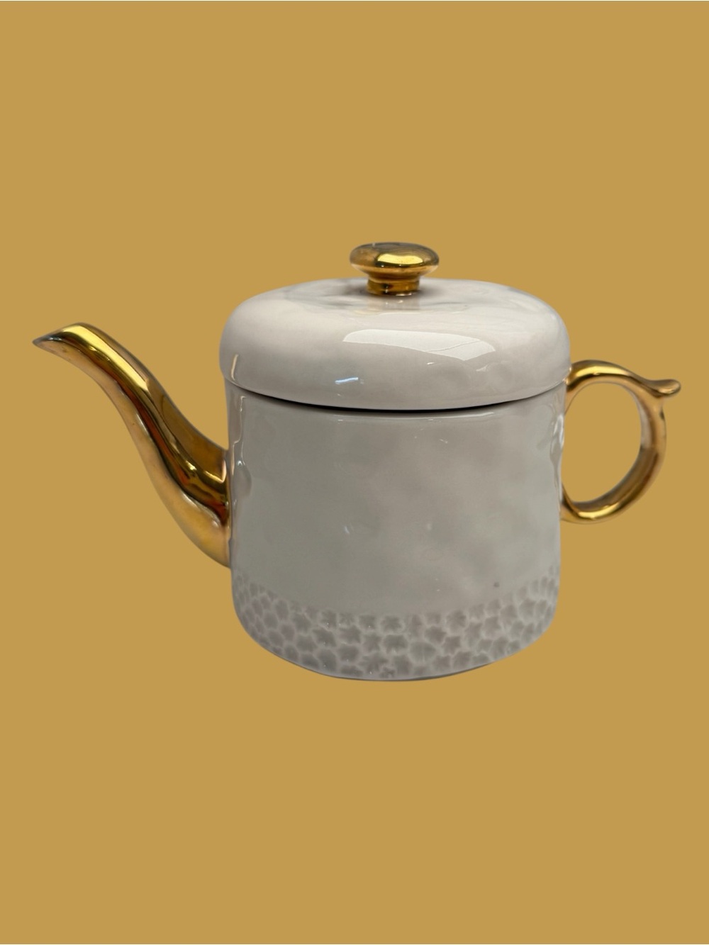 Anthropologie Teapot Stoneware Cream and Gold Duet Tea for Two Set/Teapot Only